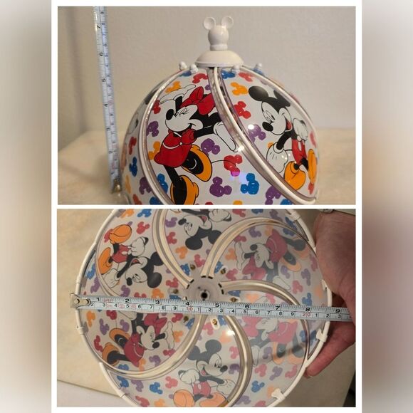 Vintage Disney Mickey Minnie Mouse Glass Panel/metal Table SHADE ONLY - NO LAMP - Picture 6 of 9